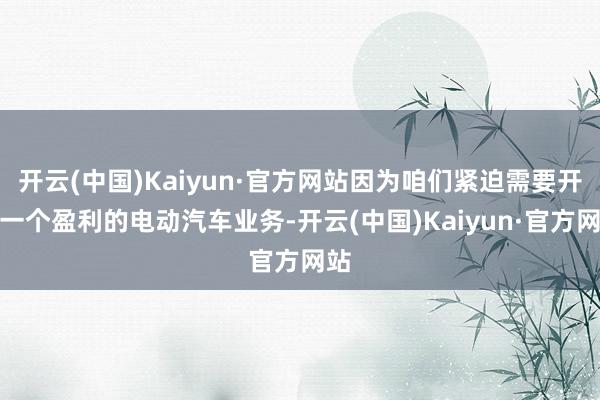 开云(中国)Kaiyun·官方网站因为咱们紧迫需要开发一个盈利的电动汽车业务-开云(中国)Kaiyun·官方网站