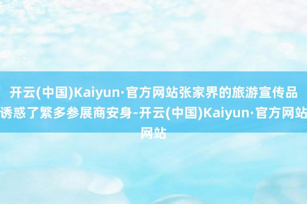 开云(中国)Kaiyun·官方网站张家界的旅游宣传品诱惑了繁多参展商安身-开云(中国)Kaiyun·官方网站