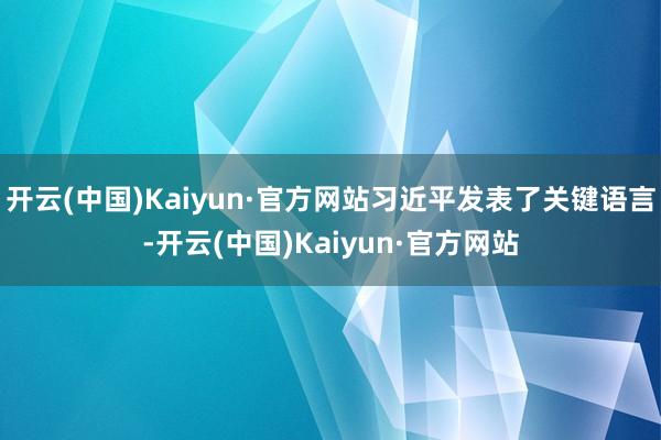 开云(中国)Kaiyun·官方网站习近平发表了关键语言-开云(中国)Kaiyun·官方网站