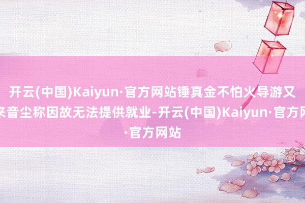 开云(中国)Kaiyun·官方网站锤真金不怕火导游又发来音尘称因故无法提供就业-开云(中国)Kaiyun·官方网站