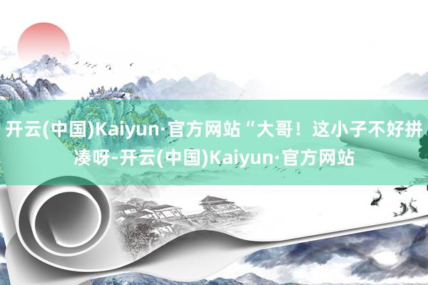 开云(中国)Kaiyun·官方网站“大哥！这小子不好拼凑呀-开云(中国)Kaiyun·官方网站