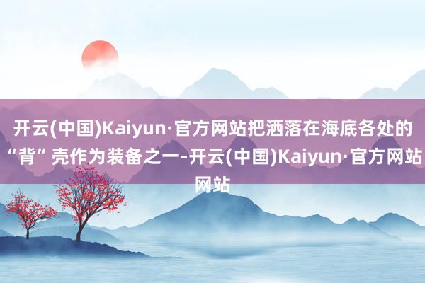 开云(中国)Kaiyun·官方网站把洒落在海底各处的“背”壳作为装备之一-开云(中国)Kaiyun·官方网站